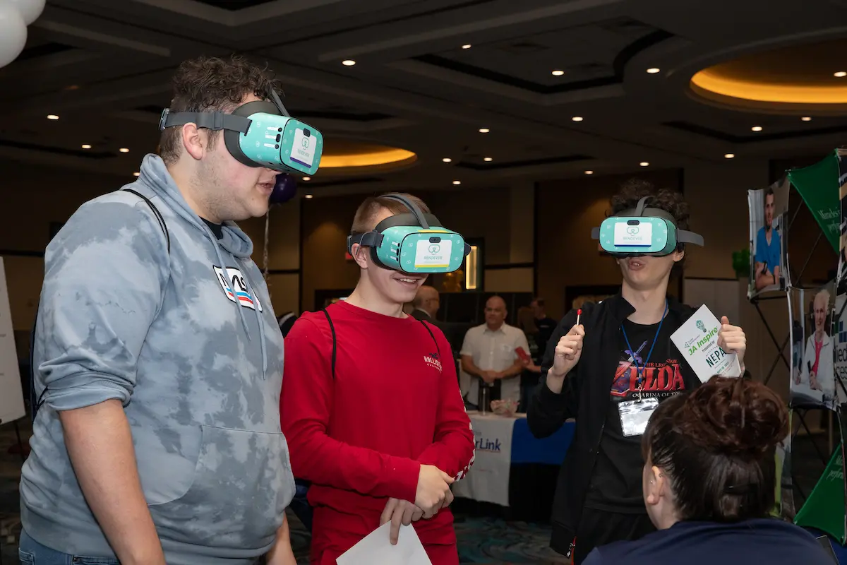 Students using VR headsets at Inspire 2023